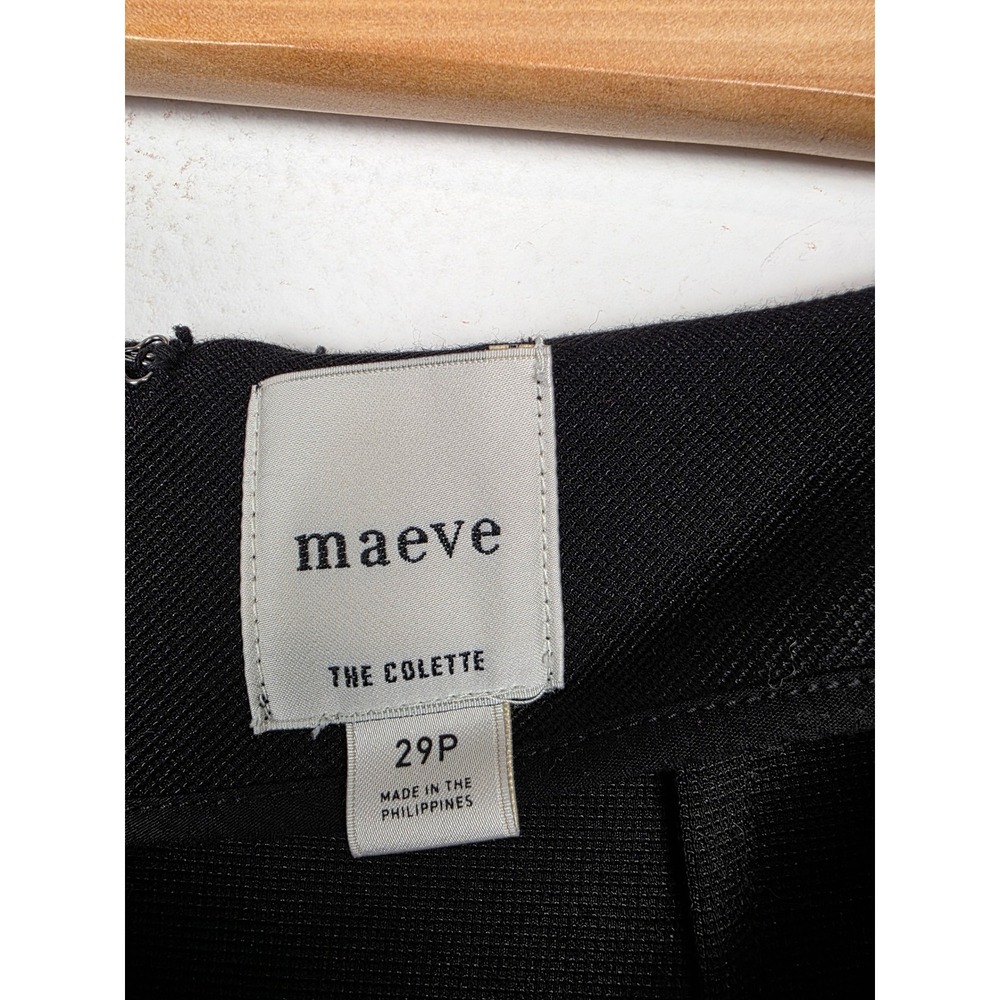Maeve Anthropologie The Colette Ruffle Hem Cropped Pants Black 29P Wide Leg High - Picture 6 of 11